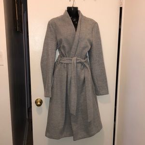 NWT - Dynamite Grey Twilled Belted Chevron Coat